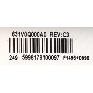 MAIN PARA TV TOSHIBA / NUMERO DE PARTE 631V0Q000A0 / VTV-L55736 REV:1 / 691V0Q000A0 / 5998178000096 / MODELO 55LF621U21